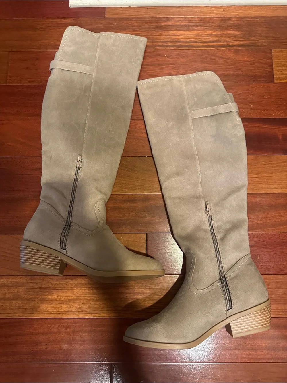 Maurices Taupe Over-the-Knee Suede Boots